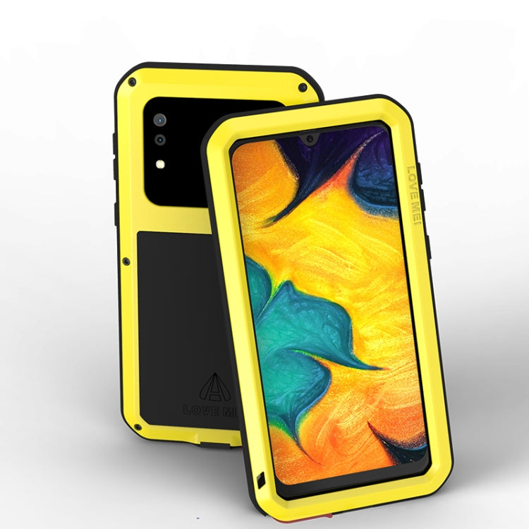 For Galaxy A30 LOVE MEI Metal Shockproof Waterproof Dustproof Protective Case(Yellow) by LOVE MEI