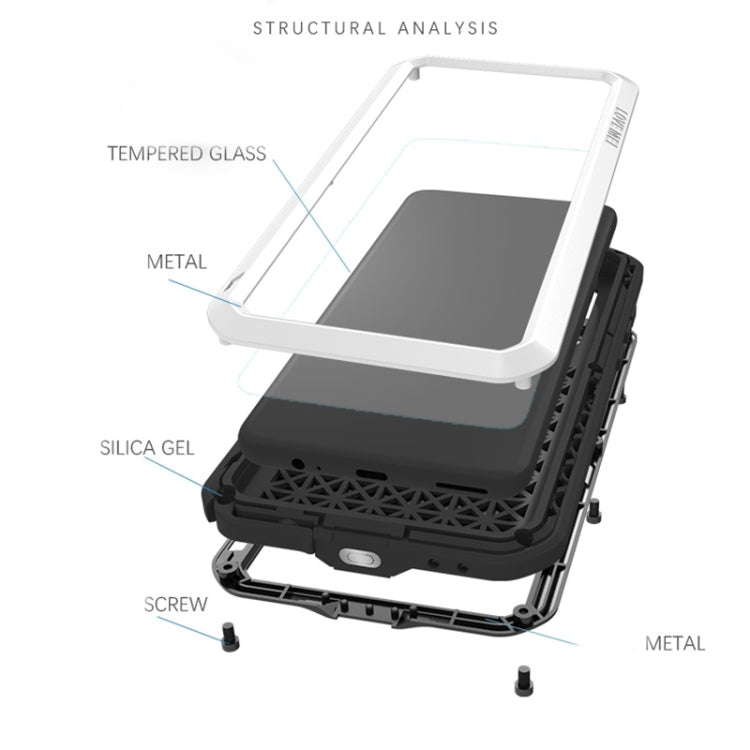For Huawei Mate 30 LOVE MEI Metal Shockproof Waterproof Dustproof Protective Case(Silver) by LOVE MEI
