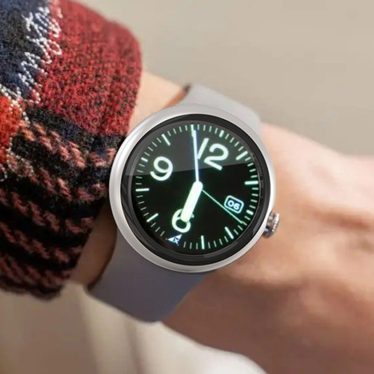 For Google Pixel Watch Tempered Glass Film PC Watch Case(Black) by buy2fix