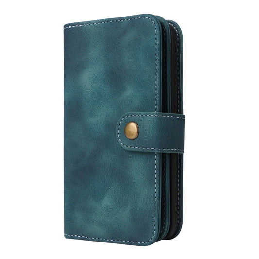 For iPhone 12 Pro Multifunctional Card Slot Zipper Wallet Flip Leather Phone Case(Blue) - iPhone 12 / 12 Pro Cases by buy2fix | Online Shopping UK | buy2fix