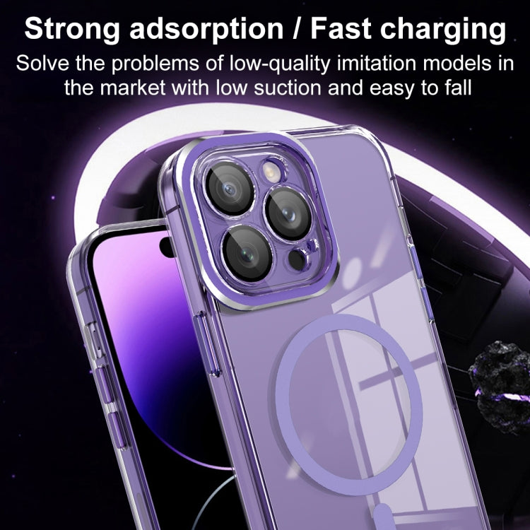 For iPhone 14 Plus Lens Protector MagSafe Phone Case(Dark Green) by buy2fix