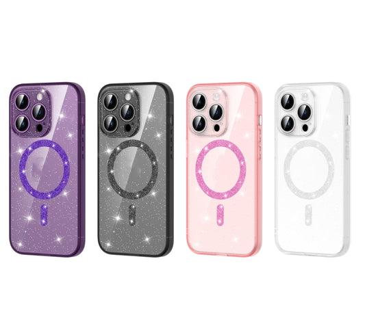 For iPhone 14 Pro Max Magsafe Glitter Shockproof Phone Case(Purple) by buy2fix