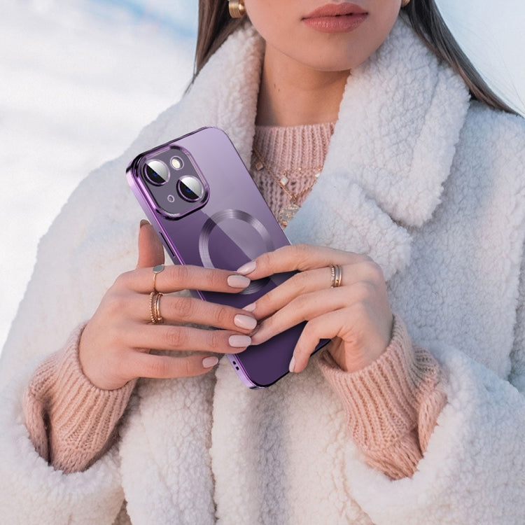 For iPhone 12 Pro Max Electroplating MagSafe TPU Phone Case with Lens Film(Black) by buy2fix