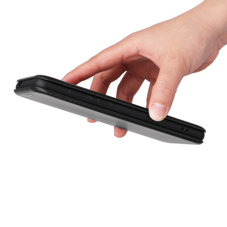 For Blackview A55 Pro Carbon Fiber Texture Horizontal Flip PU Phone Case(Black) by buy2fix