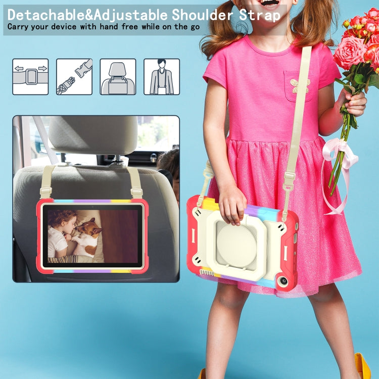 For Amazon Kindle Fire 7 2022 Silicone + PC Bracelet Holder Tablet Case(Bright Red) - Amazon by buy2fix | Online Shopping UK | buy2fix