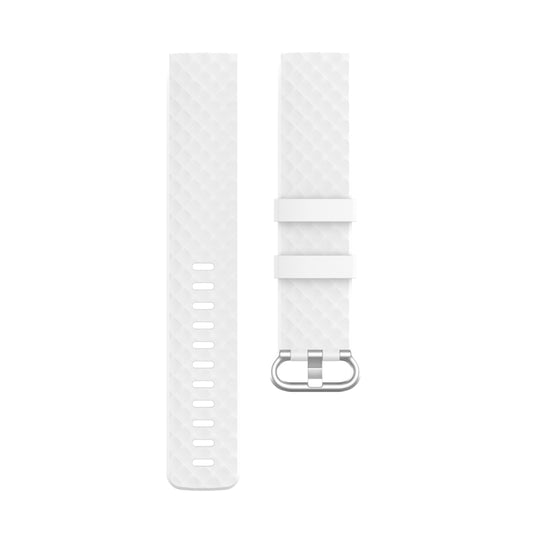 18mm Silver Color Buckle TPU Wrist Strap Watch Band for Fitbit Charge 4 / Charge 3 / Charge 3 SE, Size: L(White) by buy2fix