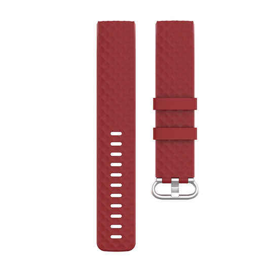 18mm Silver Color Buckle TPU Wrist Strap Watch Band for Fitbit Charge 4 / Charge 3 / Charge 3 SE, Size: L(Red) by buy2fix