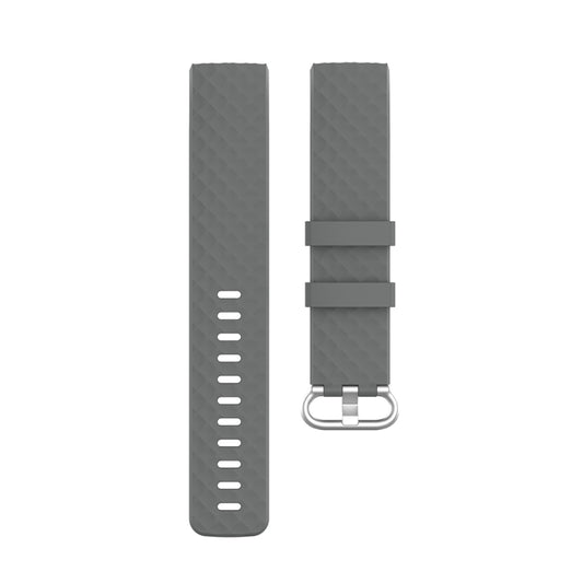 18mm Silver Color Buckle TPU Wrist Strap Watch Band for Fitbit Charge 4 / Charge 3 / Charge 3 SE, Size: L(Grey) by buy2fix