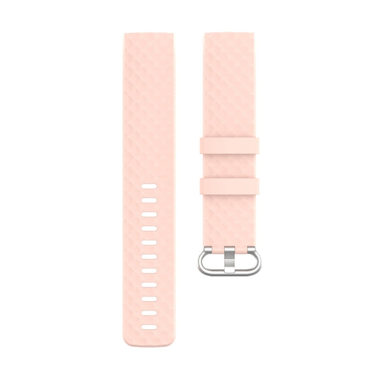 18mm Silver Color Buckle TPU Wrist Strap Watch Band for Fitbit Charge 4 / Charge 3 / Charge 3 SE, Size: L(Light Pink) by buy2fix