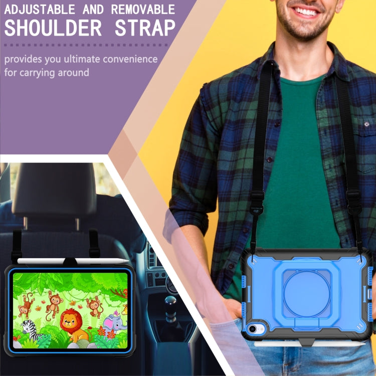 For iPad mini 2024 / mini 6 Silicone + PC Bracelet Holder Tablet Case(Black + Blue) - iPad mini 6 Cases by buy2fix | Online Shopping UK | buy2fix