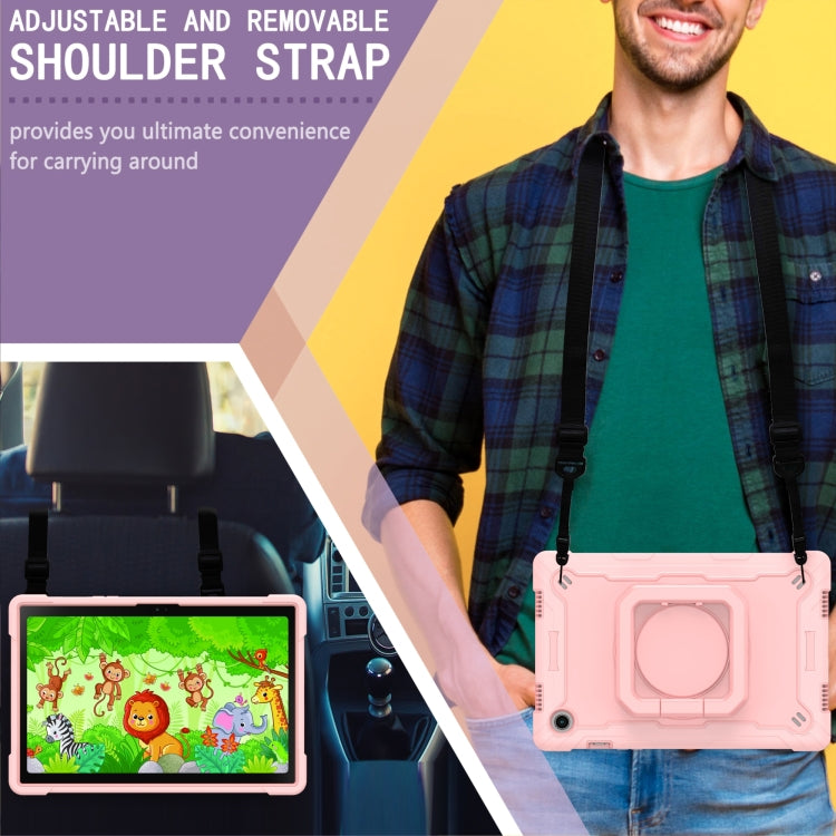 For Samsung Galaxy Tab A8 10.5 2021 Silicone + PC Bracelet Holder Tablet Case(Rose Gold) by buy2fix