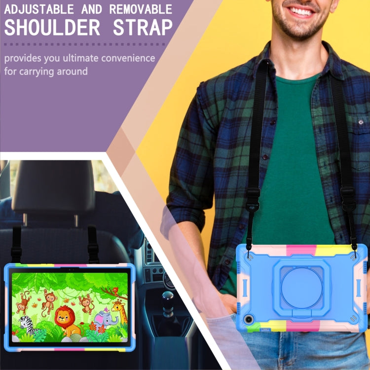 For Samsung Galaxy Tab A8 10.5 2021 Silicone + PC Bracelet Holder Tablet Case(Camouflage + Blue) by buy2fix