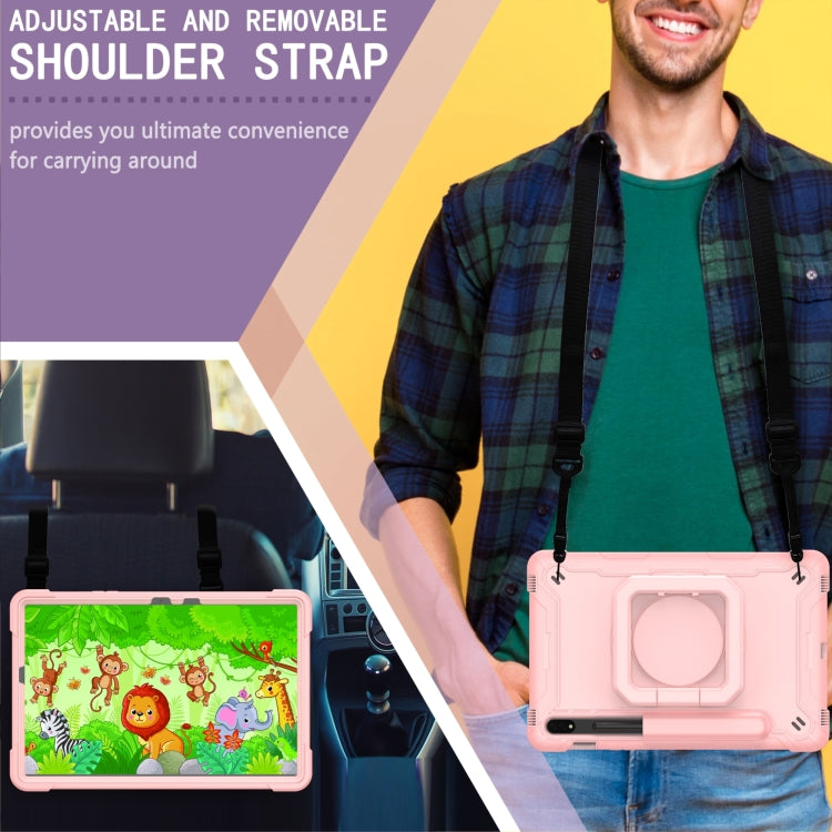 For Samsung Galaxy Tab S7 / S8 Silicone + PC Bracelet Holder Tablet Case(Rose Gold) by buy2fix