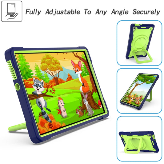 For Lenovo Tab M10 HD 2nd Gen Silicone + PC Bracelet Holder Tablet Case(Navy Blue + Yellow Green) - Lenovo by buy2fix | Online Shopping UK | buy2fix