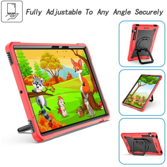 For Samsung Galaxy Tab S7+ / S8+ / S7 FE Silicone + PC Bracelet Holder Tablet Case(Red + Black) by buy2fix