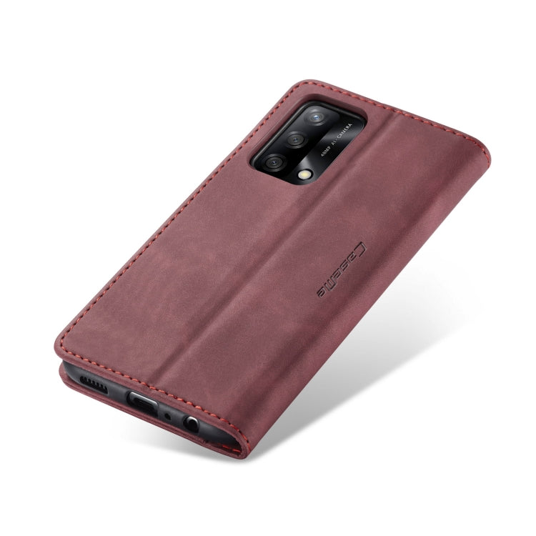 CaseMe 013 Multifunctional Horizontal Flip Leather Phone Case For OPPO F19/F19S/A74 4G/A95 4G/Reno6 Lite 4G Global(Wine Red) by CaseMe