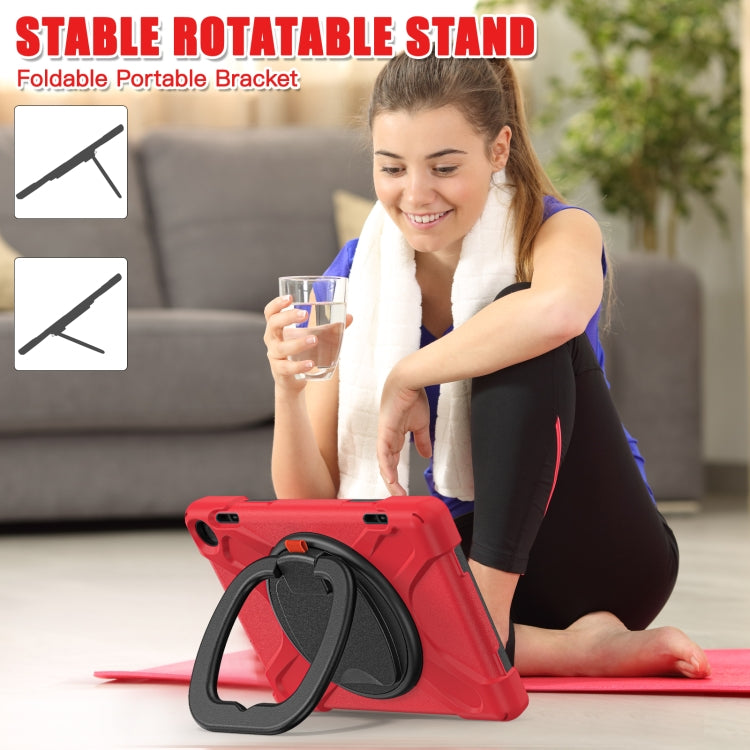 For Amazon Fire HD 8 2022 Silicone + PC Protective Tablet Case with Holder & Shoulder Strap(Red) - Amazon by buy2fix | Online Shopping UK | buy2fix