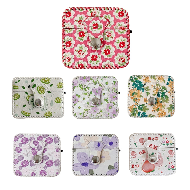 For AirPods 1/2 PU Leather Wireless Earphone Case(Oil Painting Flowers) by buy2fix