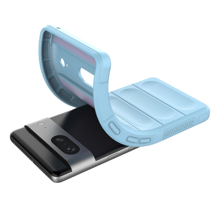 For Google Pixel 7 Magic Shield TPU + Flannel Phone Case(Dark Blue) by buy2fix