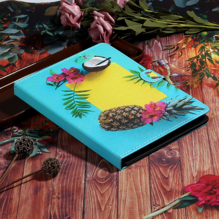 For 7 inch Tablet PC Universal Coloured Drawing Pattern Horizontal Flip Leather Case with Holder & Card Slot(Pineapple) - 7 inch by buy2fix | Online Shopping UK | buy2fix
