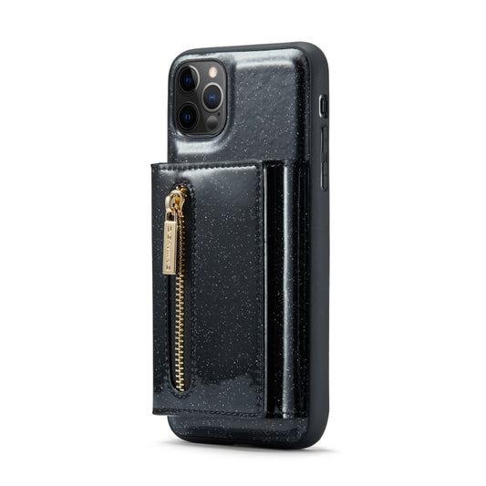 For iPhone 11 Pro Max DG.MING M3 Series Glitter Powder Card Bag Leather Case(Black) - iPhone 11 Pro Max Cases by DG.MING | Online Shopping UK | buy2fix
