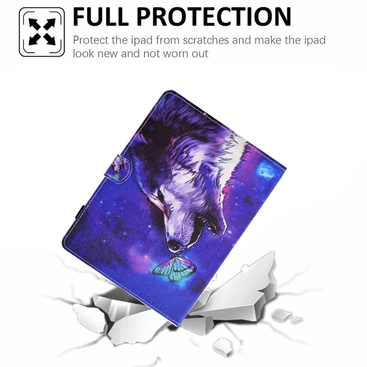 For 10 inch Tablet Electric Pressed TPU Leather Tablet Case(Butterfly Wolf) - 10 - 11 inch by buy2fix | Online Shopping UK | buy2fix