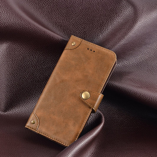 For Tecno Pova 4 idewei Retro Texture Leather Phone Case(Khaki) by idewei