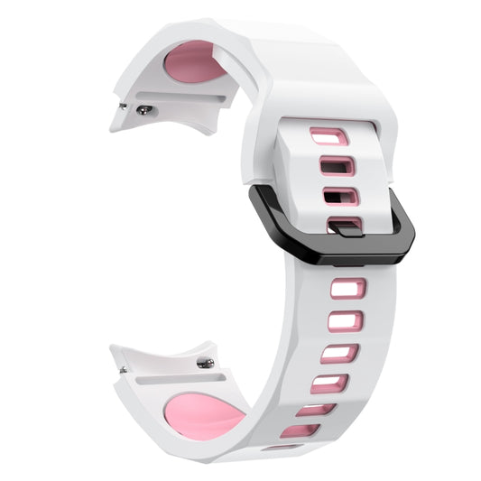 For Samsung Galaxy Watch5 Pro Wave Two Color Silicone Watch Band(White Pink) by buy2fix