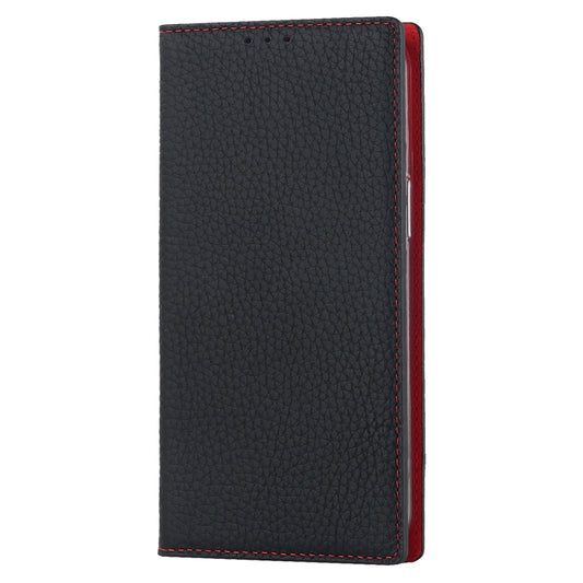 For iPhone 14 Pro Litchi Texture Genuine Leather Phone Case(Black) - iPhone 14 Pro Cases by buy2fix | Online Shopping UK | buy2fix