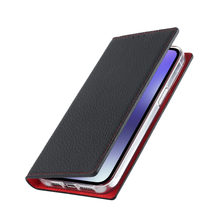 For iPhone 14 Litchi Texture Genuine Leather Phone Case(Black) - iPhone 14 Cases by buy2fix | Online Shopping UK | buy2fix