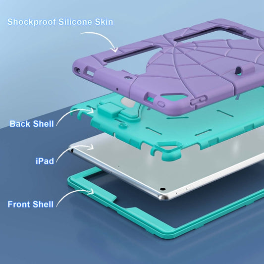 For iPad 10.2 2021 / 2020 / 2019 Silicone + PC Shockproof Protective Tablet Case (Purple + Mint Green) - iPad 10.2 Cases by buy2fix | Online Shopping UK | buy2fix