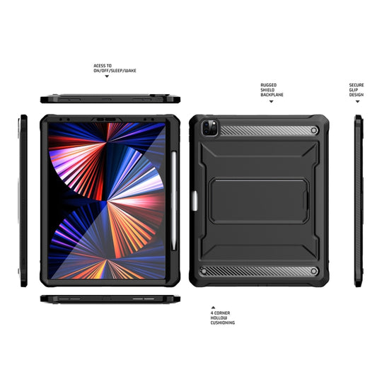 For iPad Pro 12.9 2021/2020/2018 Explorer PC + TPU Tablet Protective Case with Pen Slot(Black) - iPad Pro 12.9 (2022/2021) Cases by buy2fix | Online Shopping UK | buy2fix