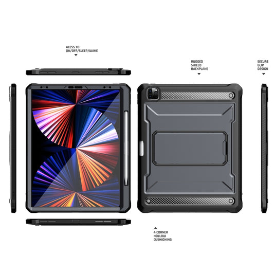 For iPad Pro 12.9 2021/2020/2018 Explorer PC + TPU Tablet Protective Case with Pen Slot(Grey) - iPad Pro 12.9 (2022/2021) Cases by buy2fix | Online Shopping UK | buy2fix