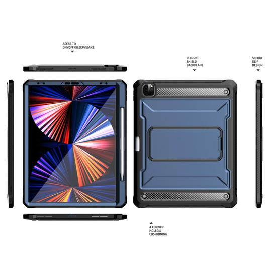 For iPad Pro 12.9 2021/2020/2018 Explorer PC + TPU Tablet Protective Case with Pen Slot(Blue) - iPad Pro 12.9 (2022/2021) Cases by buy2fix | Online Shopping UK | buy2fix