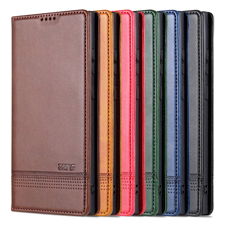 For Samsung Galaxy S23 Ultra 5G AZNS Magnetic Calf Texture Flip Leather Phone Case(Red) by AZNS