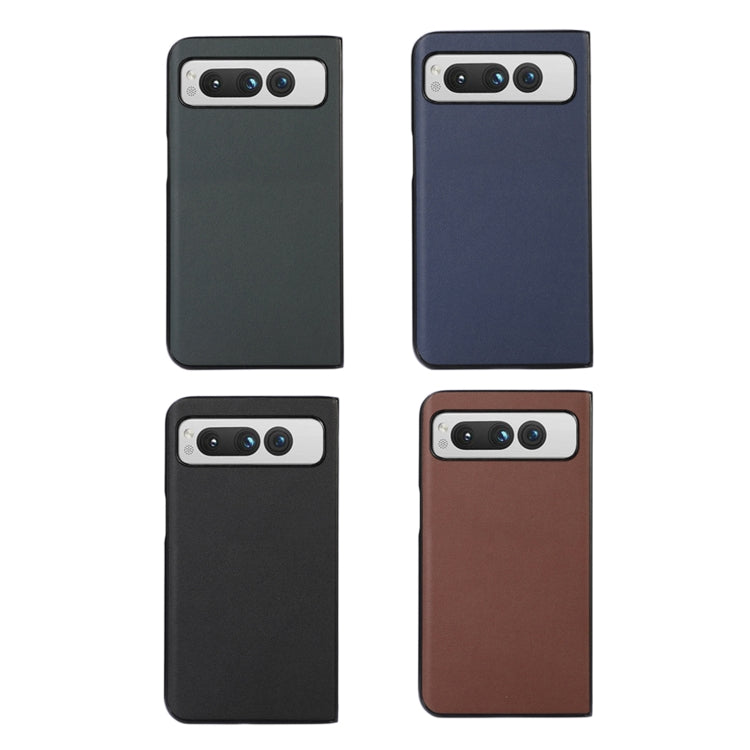 For Google Pixel Fold Lambskin Texture Genuine Leather Phone Case(Green) by buy2fix