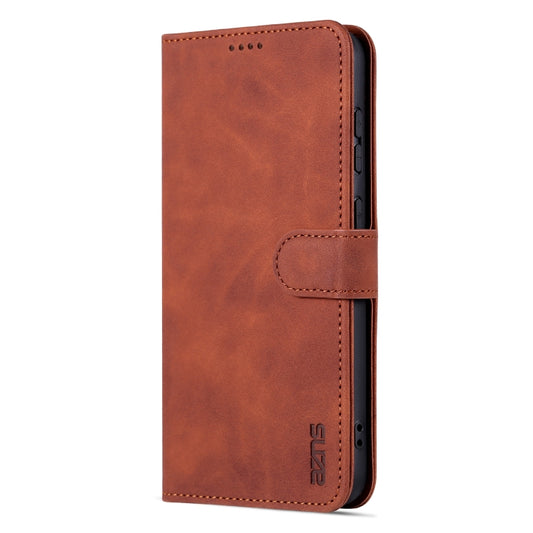For Samsung Galaxy S23 5G AZNS Skin Feel Calf Texture Flip Leather Phone Case(Brown) by AZNS