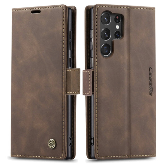 For Samsung Galaxy S23 Ultra 5G CaseMe 013 Multifunctional Horizontal Flip Leather Phone Case(Coffee) by CaseMe