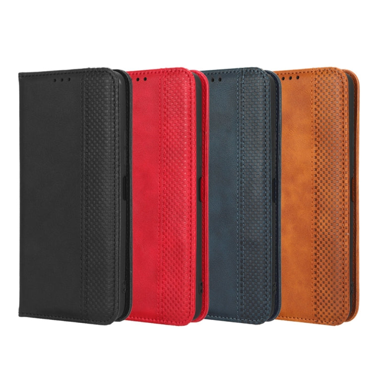 For Blackview BV5200 Magnetic Buckle Retro Texture Leather Phone Case(Red) by buy2fix