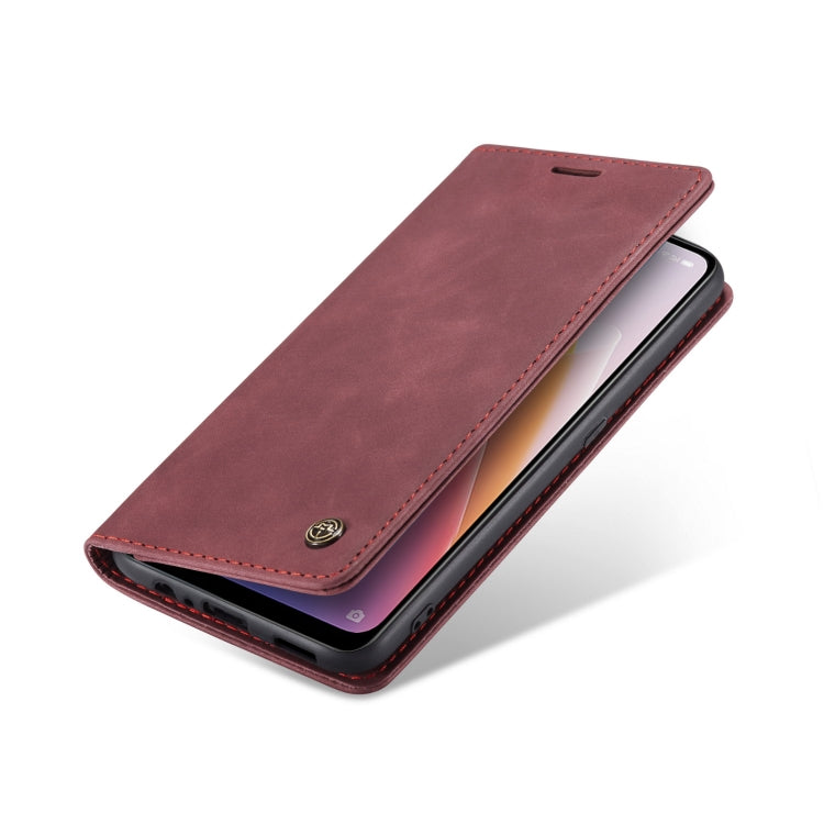 CaseMe 013 Multifunctional Horizontal Flip Leather Phone Case For OPPO Reno7 Z Global/Reno7 Lite Global/Reno8 Lite Global/F21 Pro 5G Global/Reno8 Z Global(Wine Red) by CaseMe