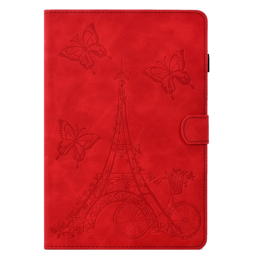 For Samsung Galaxy Tab A8 10.5 2021 X205 Tower Embossed Leather Smart Tablet Case(Red) by buy2fix