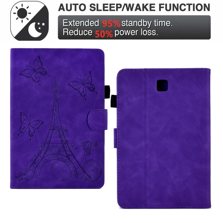 For Samsung Galaxy Tab A 8.0 T350 Tower Embossed Leather Smart Tablet Case(Purple) by buy2fix