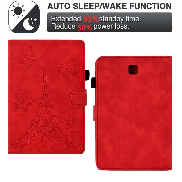 For Samsung Galaxy Tab A 8.0 T350 Tower Embossed Leather Smart Tablet Case(Red) by buy2fix