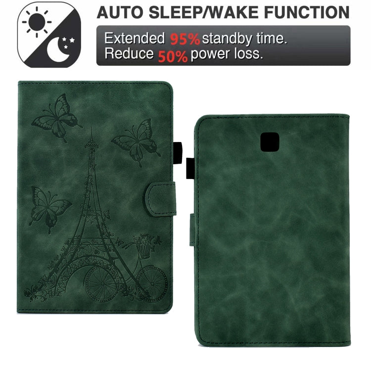 For Samsung Galaxy Tab A 8.0 T350 Tower Embossed Leather Smart Tablet Case(Green) by buy2fix