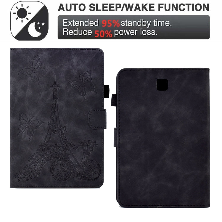 For Samsung Galaxy Tab A 8.0 T350 Tower Embossed Leather Smart Tablet Case(Black) by buy2fix