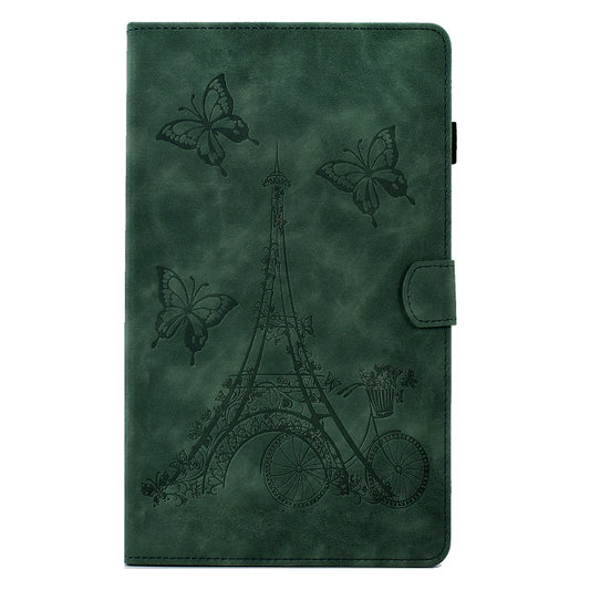For Samsung Galaxy Tab A7 10.4 2020 T500 Tower Embossed Leather Smart Tablet Case(Green) by buy2fix