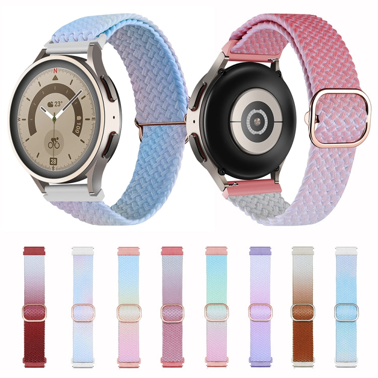 20mm Universal Weave Gradient Color Watch Band(Blue Pink) by buy2fix