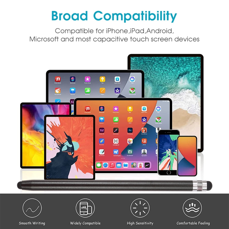 Universal Cloth Head + Silicone Head Stylus(Black) by buy2fix