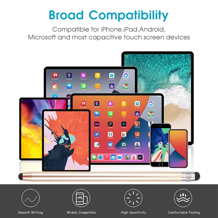 Universal Cloth Head + Silicone Head Stylus(Gold) by buy2fix