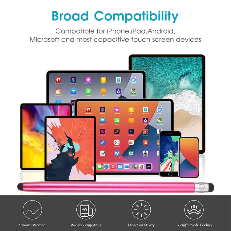 Universal Cloth Head + Silicone Head Stylus(Rose Red) by buy2fix